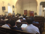 Geoff speaking at a church in Manila